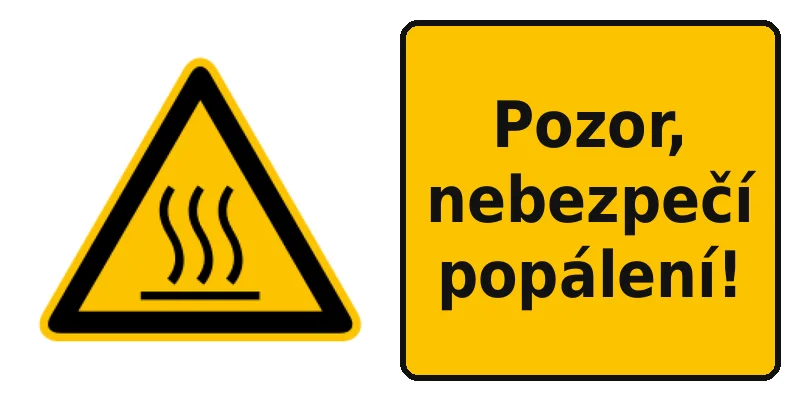 Pozor, nebezpečí popálení!