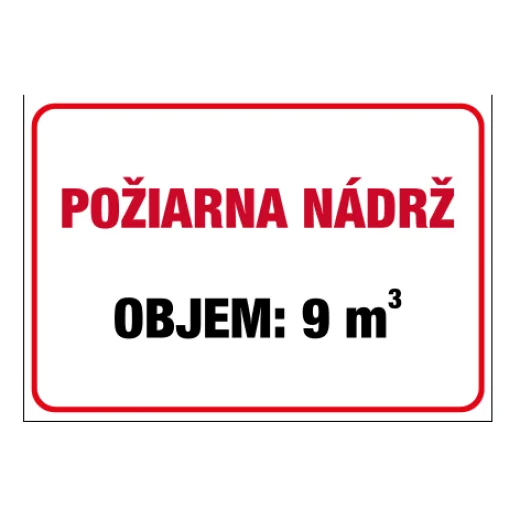 POŽÁRNÍ NÁDRŽ – OBJEM: 9 m³