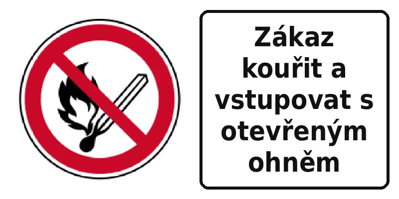 Zákaz kouřit a vstupovat s otevřeným ohněm