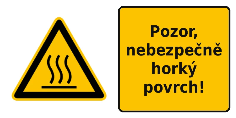 Pozor, nebezpečně horký povrch!