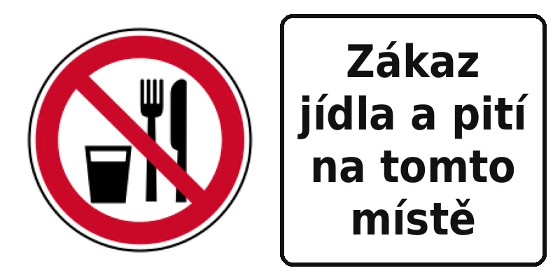 Zákaz jídla a pití na tomto místě