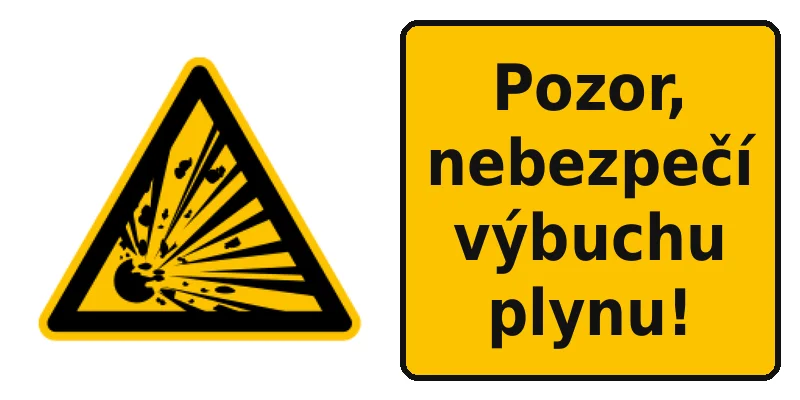 Pozor, nebezpečí výbuchu plynu!