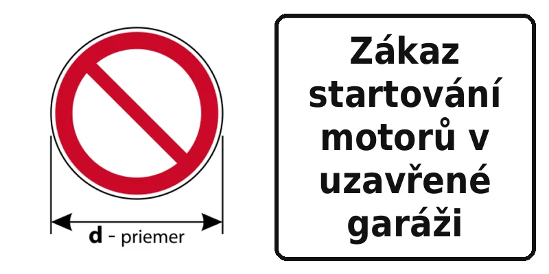 Zákaz startování motorů v uzavřené garáži
