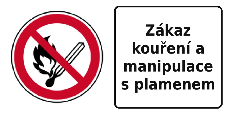 Zákaz kouření a manipulace s plamenem