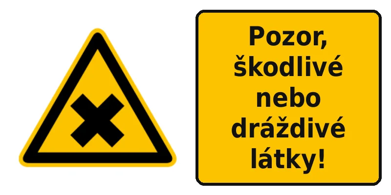 Pozor, škodlivé nebo dráždivé látky!