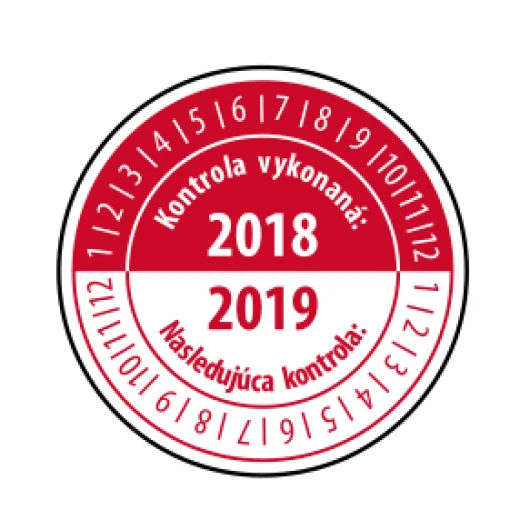 Kontrola provedena / Následující kontrola – červený