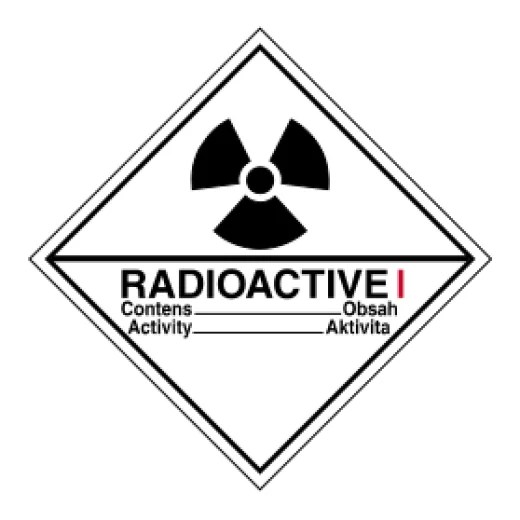 ADR č. 7A – radioaktivní látky, kategorie I