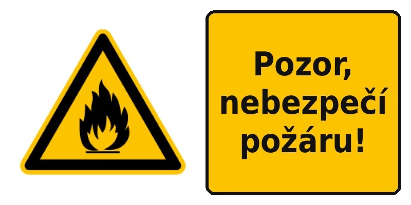 Pozor, nebezpečí požáru!