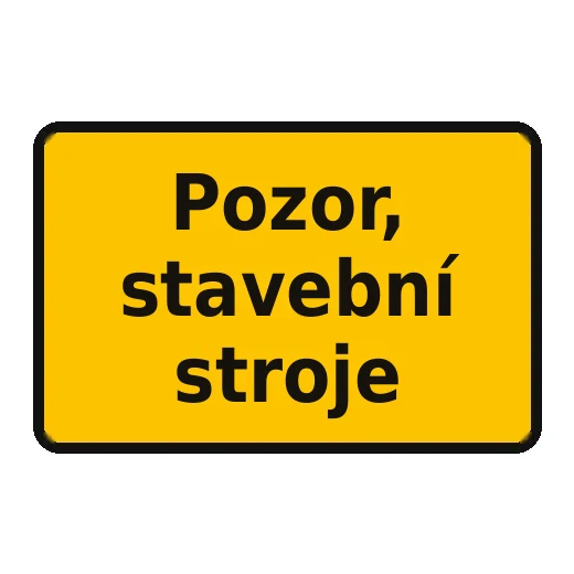 Pozor, stavební stroje