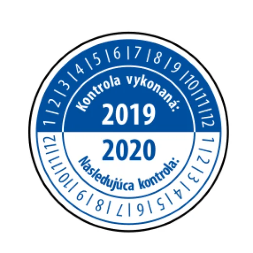 Kontrola provedena / Následující kontrola – modrý