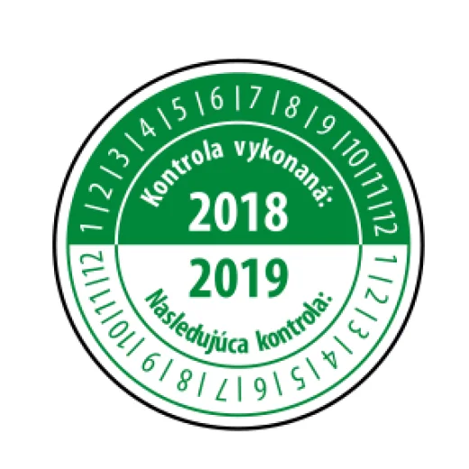 Kontrola provedena / Následující kontrola – zelený