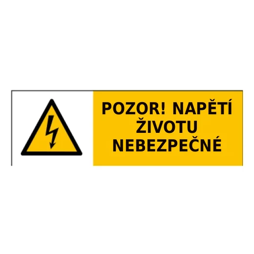 POZOR! NAPĚTÍ ŽIVOTU NEBEZPEČNÉ