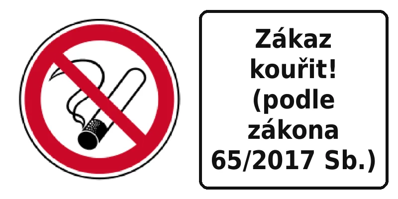 Zákaz kouřit! (podle zákona 65/2017 Sb.)