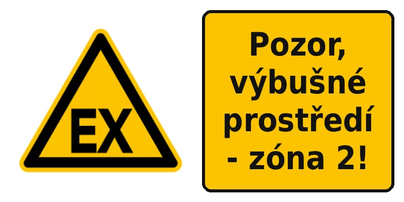 Pozor, výbušné prostředí - zóna 2!