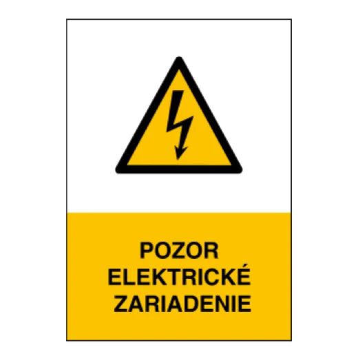 POZOR ELEKTRICKÉ ZAŘÍZENÍ – svislá