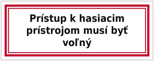 Přístup k hasicím přístrojům musí být volný