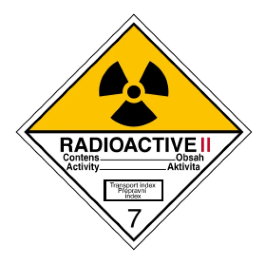 ADR č. 7B – radioaktivní látky, kategorie II