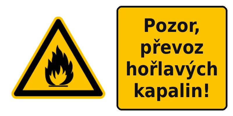 Pozor, převoz hořlavých kapalin!
